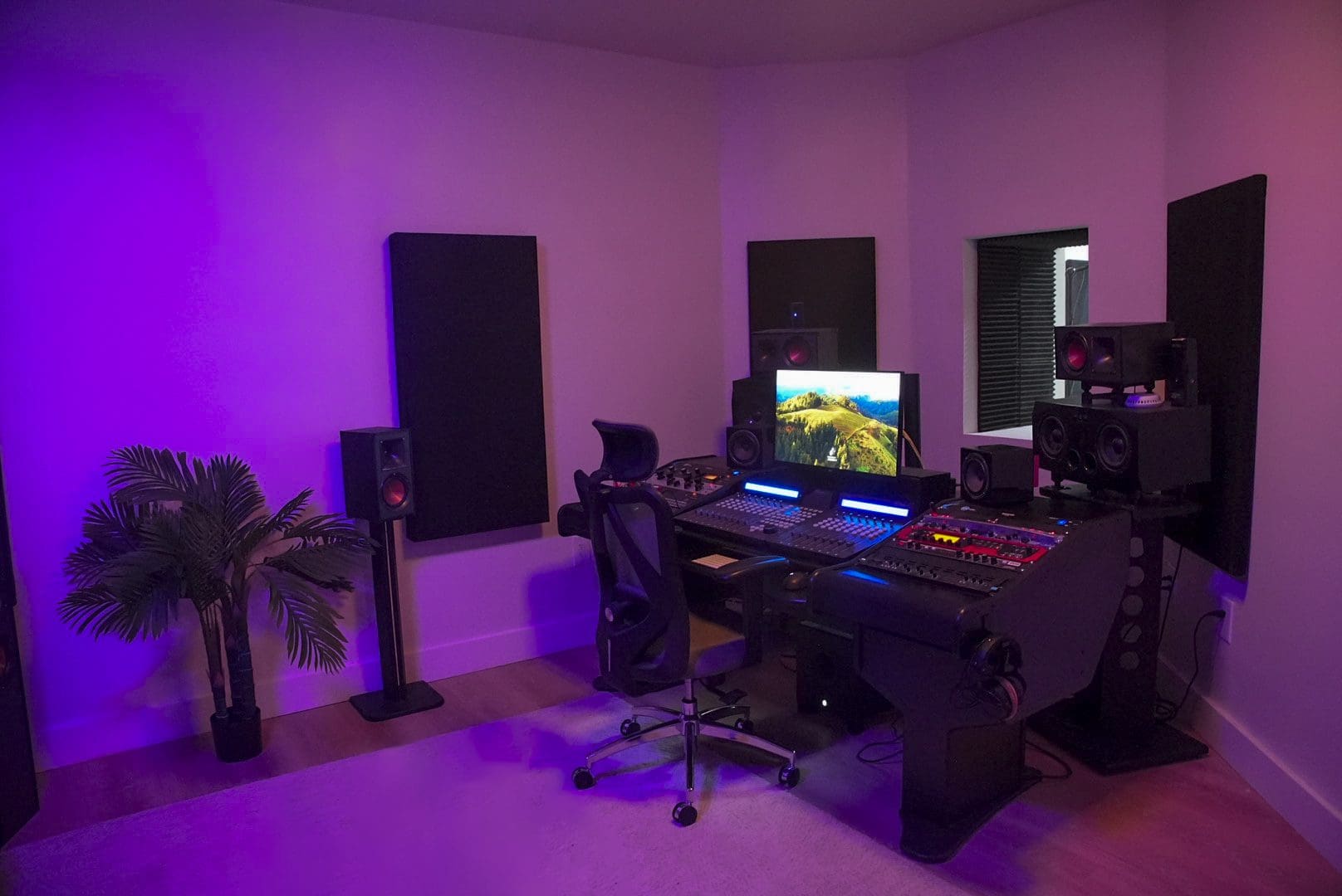 Raleigh Music Studios with purple themed room