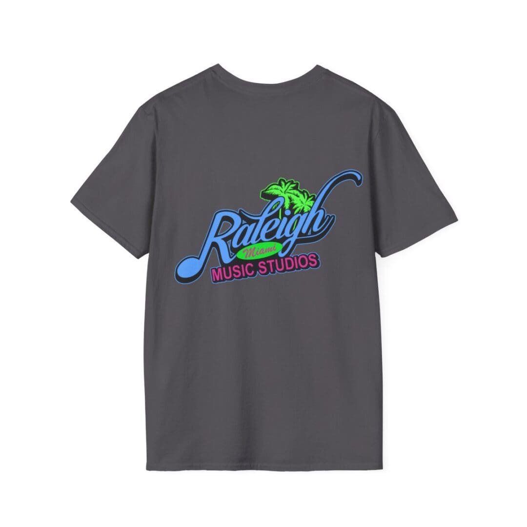 Gray t-shirt; Raleigh Miami Music Studios.