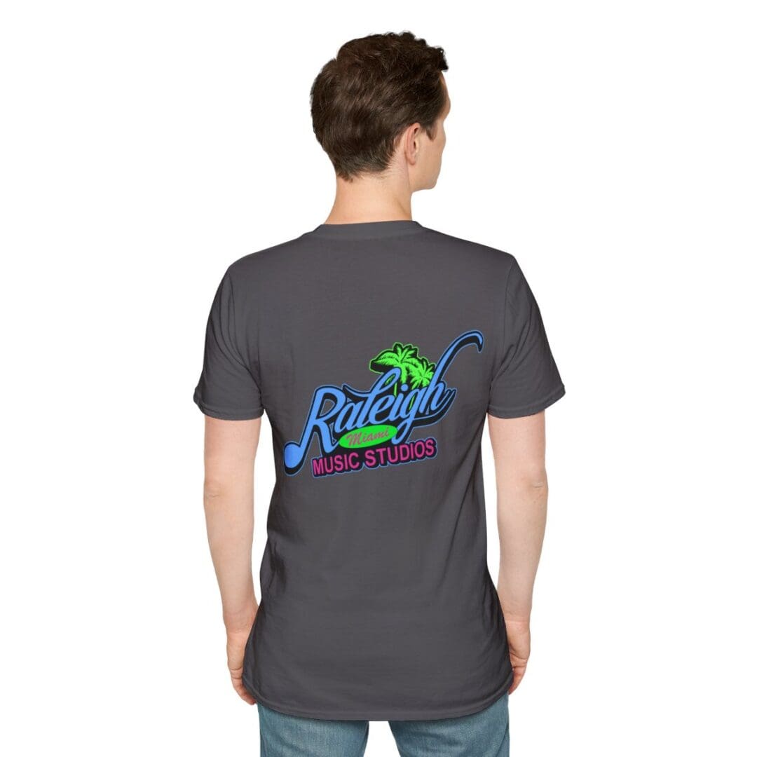 Here's an alt tag for the image: Raleigh Music Studios T-shirt back.