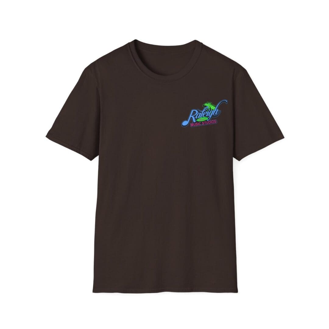 Brown t-shirt with Raleigh Music Studios logo.