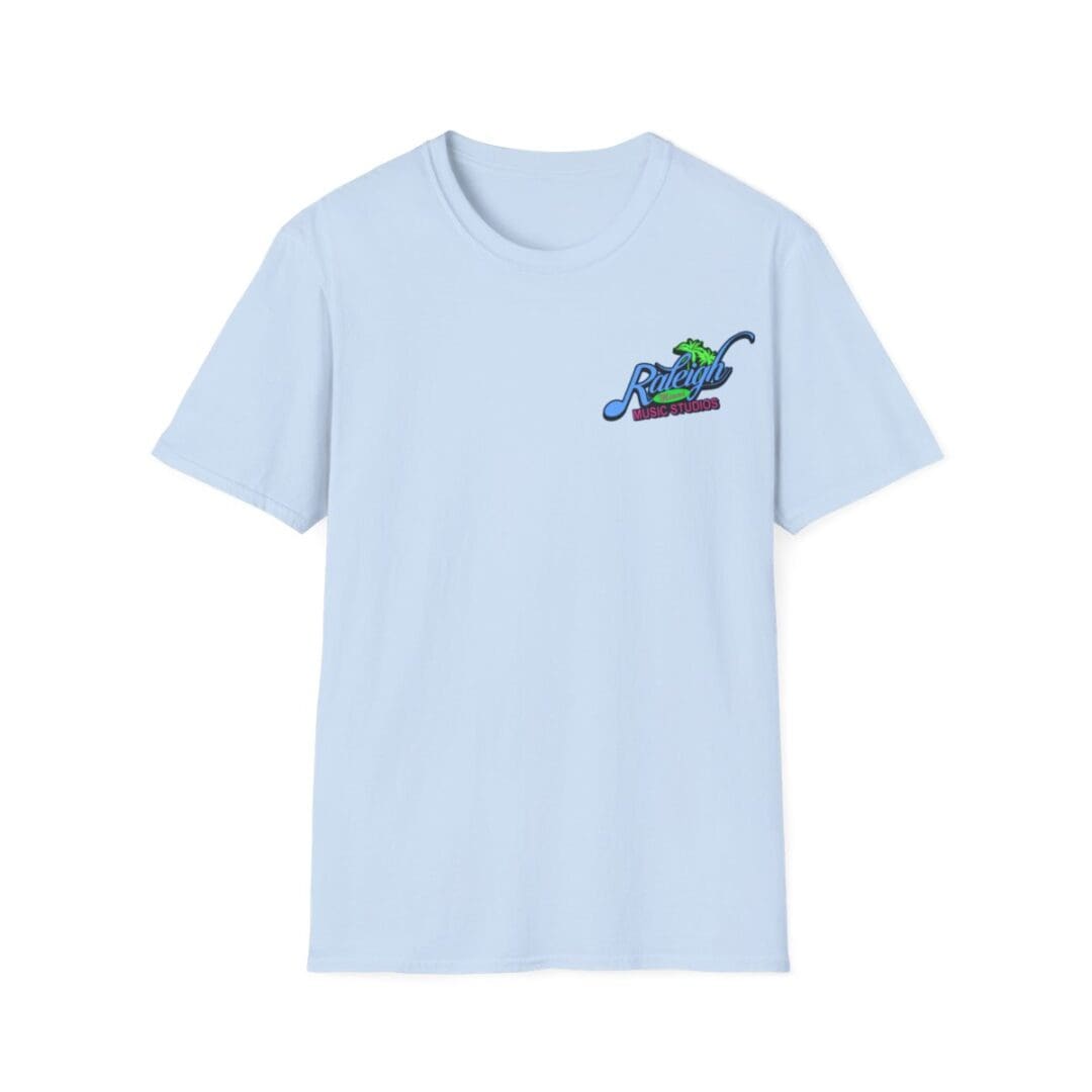 Light blue Raleigh Music Studios tee.