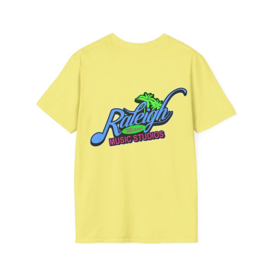 Yellow T-shirt; Raleigh Miami Music Studios.