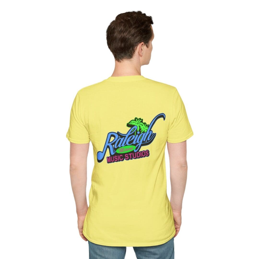 Yellow shirt; Raleigh Music Studios logo.