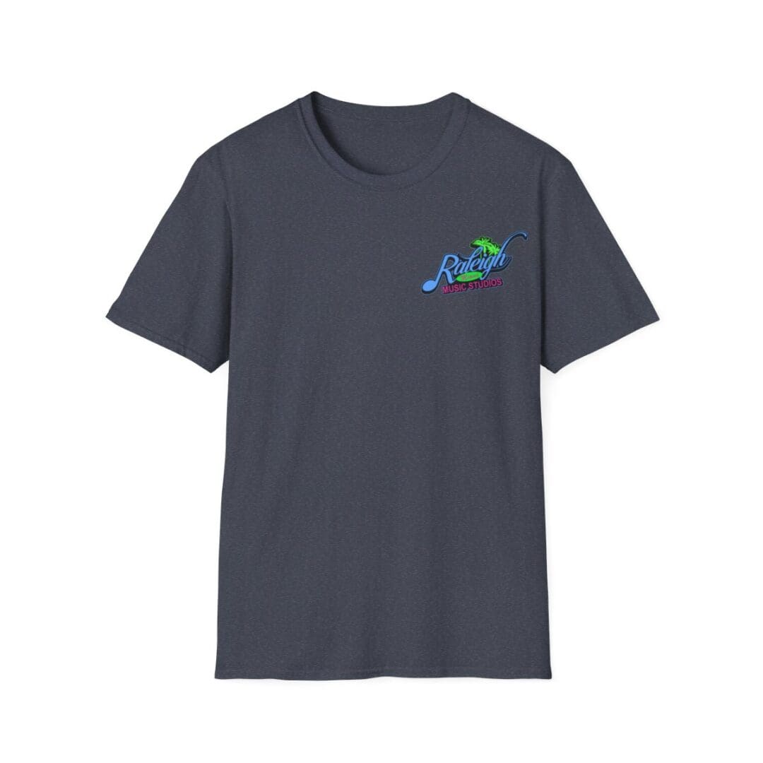 Dark grey Raleigh Music Studios t-shirt.