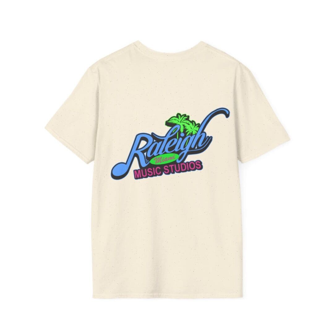 Beige t-shirt, Raleigh Miami Music Studios.
