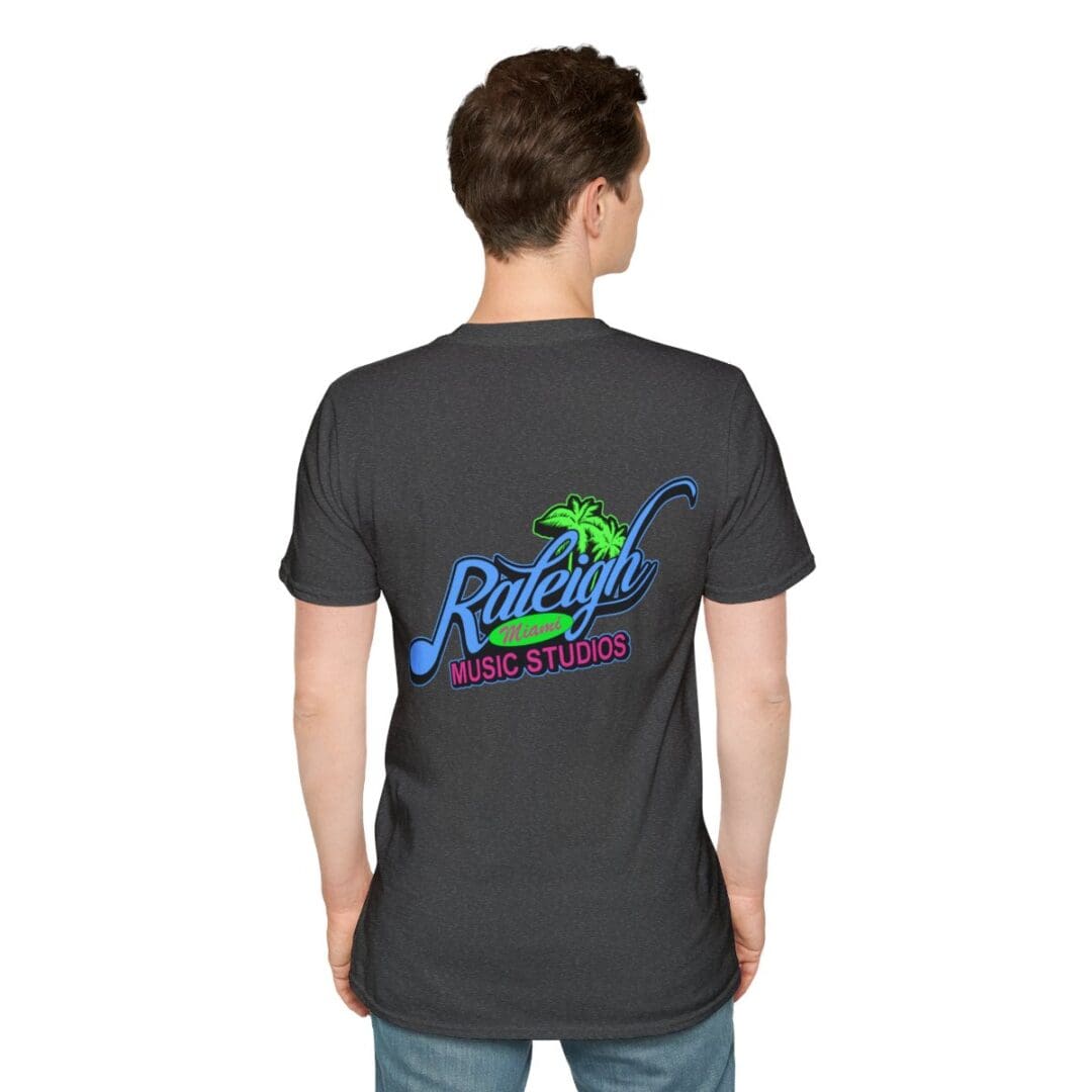 Here's an alt tag for the image: Raleigh Music Studios T-shirt back.