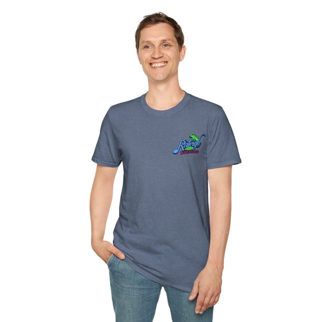 Man in Raleigh Music Hall T-shirt.