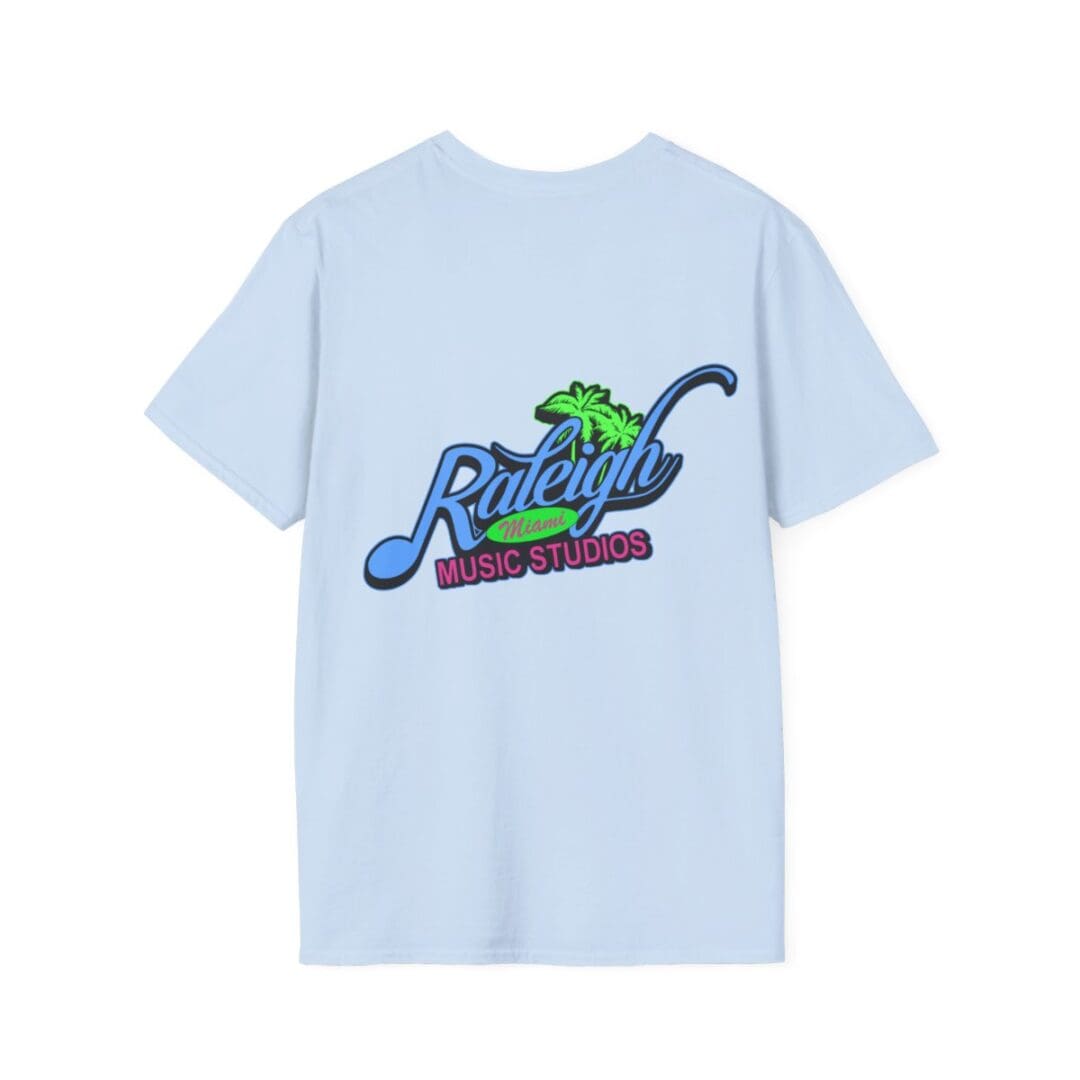 Light blue Raleigh Music Studios tee.