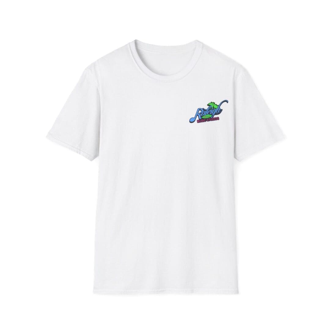 White t-shirt with Raleigh Surf Club logo.