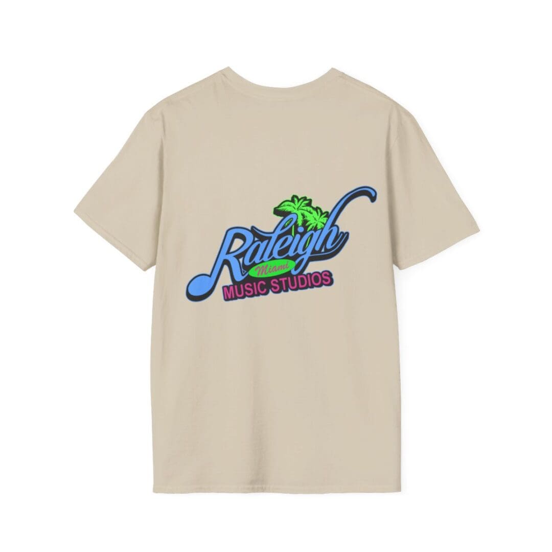 Beige t-shirt, Raleigh Music Studios logo.